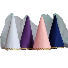 Felt Girls Princess Cone Hat Renaissance Veil Hat Medieval Tulle Hat Dress-up Play Birthday Party Halloween