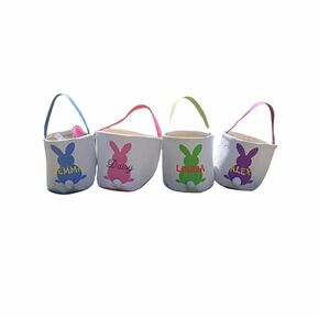 Personalized Easter Basket for Kids, embroidered Pink Girls and Boys Toddler gift bags baby blue green in Kuwait