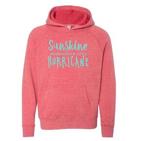Youth Toddler Sunshine Mixed with a Little Hurricane Hoodie Sassy Attitude Sarcastic Girls Unisex Shirt Sweatshirt Kid Child Gift Ultra Soft Pink White Hooded (Mint-Matte, 5/6)