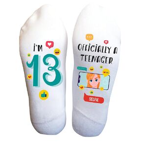 Funky Fun Socks With Sayings: Novelty Gifts For 13-Year-Old Girls, Handcrafted Birthday Gifts, Stylish, Comfortable & Durable, Sweet 13 Gifts, Custom Designs Available, Sweet 13 Birthday Present