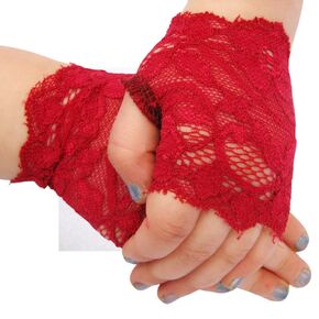 Toddler Girls Red Lace Fingerless Gloves Valentines