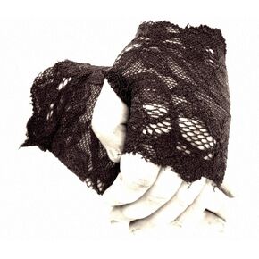 Baby Toddler Girls Black Lace Fingerless Gloves Flower Girl Wedding Pageants Halloween (X-Small, Black Bow)