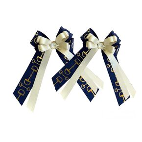 equestrian show girls hair bows (2 Inch French clips, Medium 5" tails)