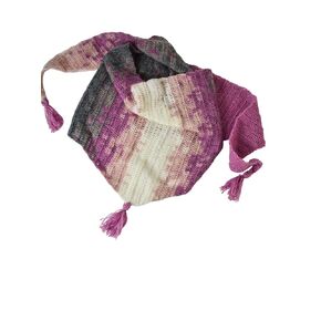 Triangle Multicolored Crochet Scarf - Purple Scarf - Handmade Winter Scarf - Scarves for Women