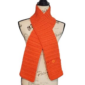 Unique Fashion Handmade Pocket Scarf Cute Crochet Design with Button Closure Great Gift Suitable for All Ages!