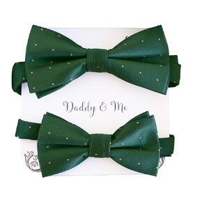 Emerald green Bow tie set for daddy son Daddy me gift set Father son match daddy me bow Handmade kids bow Adjustable pre tied bow, High quality