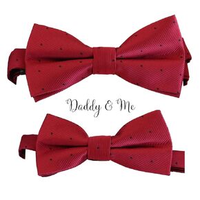 Red Bow tie set for daddy son Daddy me gift set Father son match daddy me bow Handmade kids bow Adjustable pre tied bow, High quality