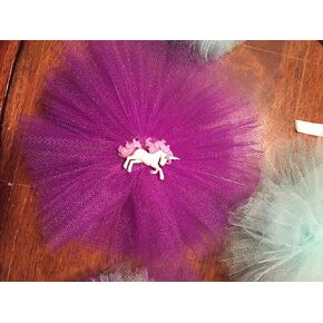 LG Flower Tulle Bow with Unicorn Embellishment