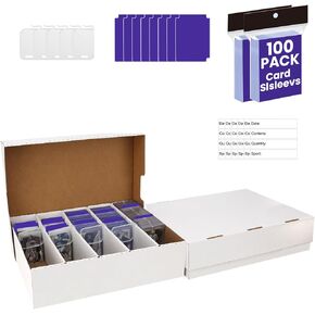 مربع تخزين بطاقات التداول سعة كبيرة ، CARD CASE-3940 بطاقة ، تشمل 50 من الأكمام الناعمة ، 8 فواصل و 5 مؤيدين-للرياضة ، TCG ، MTG بطاقات ((حزمة واحدة) in Kuwait