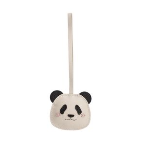 Leather Panda Charm for Handbags, Purses, Totes, Keychains and Cars Handmade with Alran Sully Goatskin (Metal-clasp strap) (Leather strap)