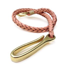Men's Braided Genuine Leather Wallet Chain with Brass Hook