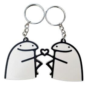 Cute Meme Matching Keychain Set – 3D Printed Couple & Best Friend Keychains – Funny Cute Gift for Him, Her, BFF, Partners, Anniversary, Valentine’s, Aesthetic Bag Charm