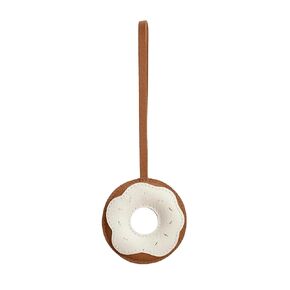 Leather Donut Charm for Handbags, Purses, Totes, Keychains and Cars Handmade with Alran Sully Goatskin (Metal-clasp strap) (Metal-clasp strap)