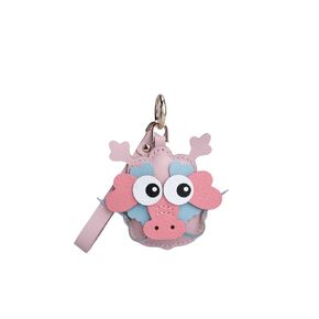 Leather Chinese Dragon Charm for Handbags, Purses, Totes, Keychains and Cars Handmade with Alran Sully Goatskin (Leather strap)