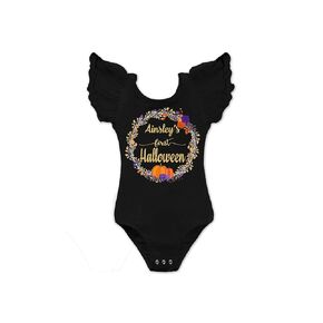 Baby Girl First Halloween Personalized Leotard