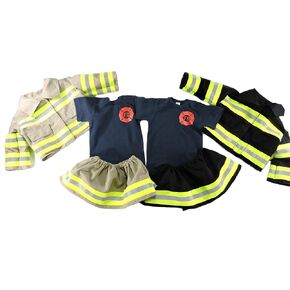 Firefighter Baby Wide Skirt Outfit and Jacket Bunker Gear Look New Born Photo Prop