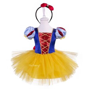 Snow White Baby Costume, Snow White Birthday Dress, Party Gown, Mini Tutu Dress for Toddlers (6 months US)