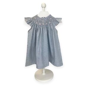 Gray Flutter Sleeve Smocked Dress (6-12 months)