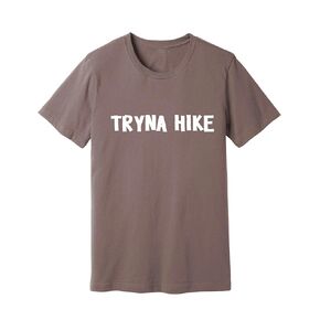 Tryna hike Graphic Print Men's Unisex shirt (XL, Brown)