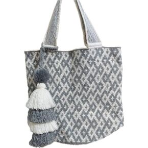 LARGE Handmade SUSU Wayuu Crochet Tote Bag, Woven Mochila, Colombian Tribal Bag, Beach Bag canvas tote bag for women