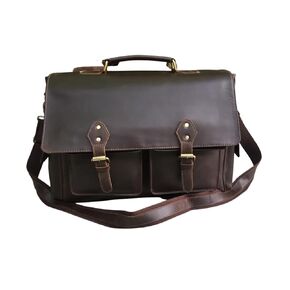 Vintage Genuine Leather Men's Messenger Waterproof Crossbody Bag briefcase, Best Use Of Bag for Laptop iPad documents Laptop Bags Retro Shoulder With Adjustable Bag Strap, Bag for Office/Travel