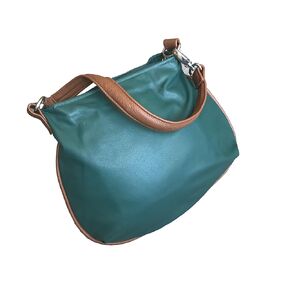 Fgalaze Green Leather Bag, Shoulder Leather Fashion Flat Trendy Colorful Bags, Becky