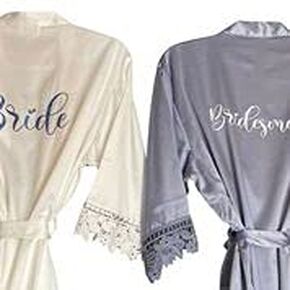 Customized Bridesmaid Robes Bridesmaid Robe Bridesmaid Gift Custom Wedding Robe Gift for Bride Lace Robe Bridal Rob