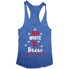 Womens Red White and Brew Tank Top 4th of July Shirt