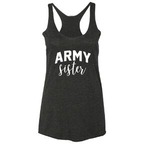 Army Sister Racerback Tank Top Triblend Vintage Shirt For Women