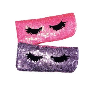 Sparkle sunglasses soft case sequin fabric travel purse accessories storage bling gift idea glitter personalized name (Bubble Gum Pink)