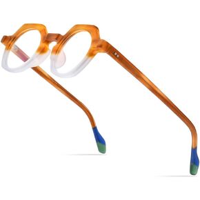 Hepidem Matte Multicolor Classes Glasses Frame Women Vintage Polygon Eyeglasses Men in Kuwait