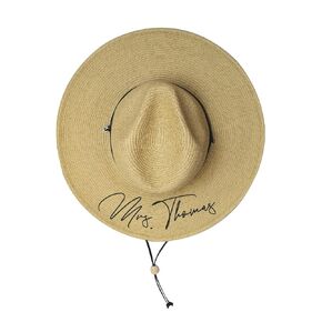 Classy Bride Monogrammed Mrs. Honeymoon Beach Hat - Pinched Crown with