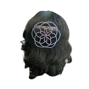 Women Kippah Handmade purple color beaded kippot yarmulke