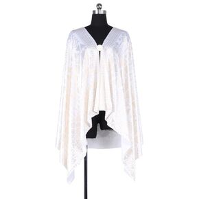 Gorgeous 1920s Vintage Style Faux Assuit Foil print Milk Fiber woman elastic Scarf Shawl Bandana (Blue Argent)
