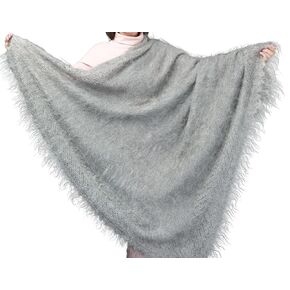 Orenburg Shawl Hand knit shawl, Gray, Russian shawl, Goat down shawl, Woolen wrap