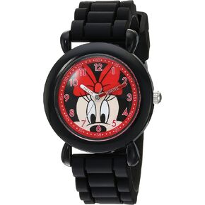 Disney Minnie Mouse Kids' Plastic Time Teacher Analog Quartz Silicone Strap Watch