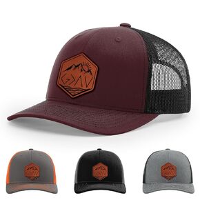 God is Greater than the Highs and Lows Hat, 112 Style Trucker Leather Patch Hat for Men & Women, 6 Panel Baseball Cap with Snapback Enclosure