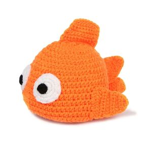 BIBITIME Handmade Knitted Cute Little Goldfish Beanie Crochet Hat Photography Prop Cap (Large for Adult, Orange)