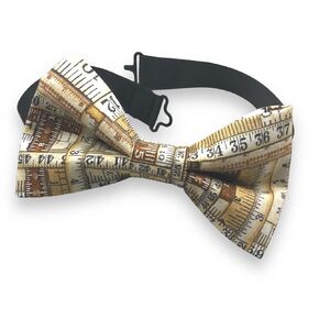 Measure Tape Carpenter Ruler Bow Tie/Adjustable BowTie/Pre-Tied Ready to Ship/Cool Gift Preppy