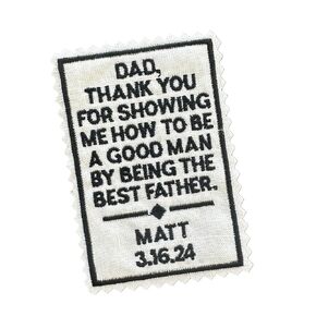 Father of the Groom Tie Patch Personalized, Embroidered Wedding Tie Label, Personalized Suit label, Wedding Gift for Dad
