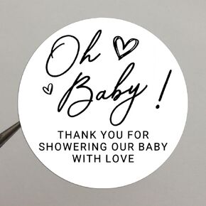 120 x Oh Baby Thank You Stickers Baby Shower Favors, Baby Shower Favors, Baby Shower Ideas, Thank You For Celebrating Baby Shower Stickers, Round Stickers for Favors, Round Candy Labels, 1.6inch