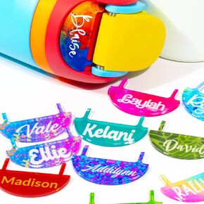 Personalized Name Plate for Owala Water Bottle 24oz 32oz 40oz | 20 Color Options, 12 Font Options | Custom Owala Name Plate Topper, Owala Water Bottle Accessories