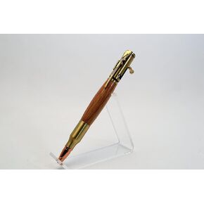 Whiskey Barrel Bolt Action Bullet Pen in Antique Brass Finish with Velvet Pouch