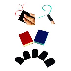 Dry Erase Marker Eraser pack; assorted pack of total 7 erasers, includes 5 Finger erasers, 2 double sided soft erasers. Washable and Reusable, Fits Adults and Kids (Black)