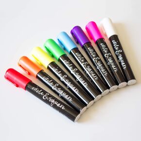 Wet erase chalk pens | liquid chalk markers | Reversible 6mm tip - round and chisel.