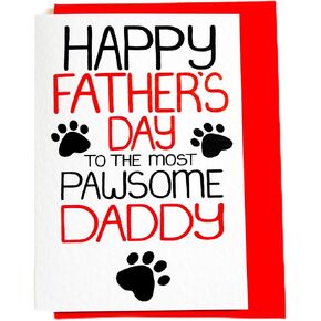 Fathers Day Card From The Dog, Father's Day Card For Cat Dad, Daddy, Dog Dad Gifts for Men