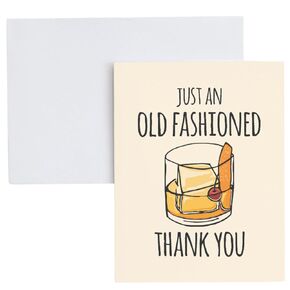Just an Old Fashioned Thank You, Funny Greeting Card for Men, Thank You Card, Blank Inside, Funny Thank You, Cute Card With Envelope - 1 Card