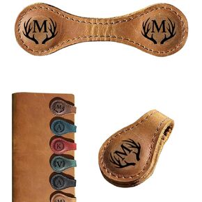 Personalized Leather Magnetic Bookmark – Custom Initial Bookmark, Handmade Reader Gift with Deer horn Icon, Custom Magnet Bookmark for Book Lovers, Gift for Him & Her