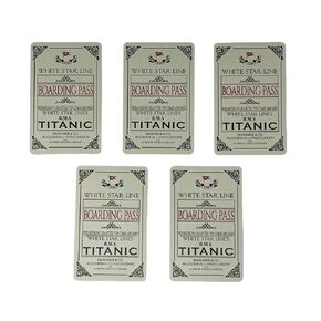 Titanic Ticket Bookmark Boarding Pass Tickets Bookmarks Memorabilia Reading Gifts - 5 Pack
