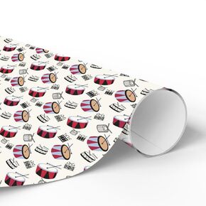 Drum wrapping paper Musical Instrument wrapping paper Drums gift wrapping paper, Wrapping Paper, Christmas Gift Wrap, Holiday Wrapping Paper, Birthday Gift Wrap